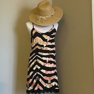 Reverse for Revolve Animal Print Dress with Black Lace Small NWT 💕